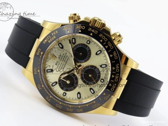 0420 DAYTONA 116518 APSF 1:1 BEST EDITION YG BLACK DIAL ON OYSTERFLEX RUBBER STRAP SH OnTrend 1784